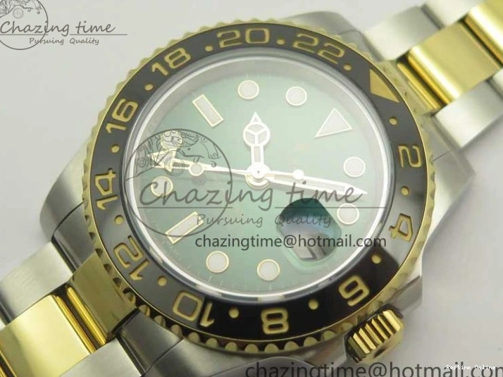 0504 GMT Master II 116713 GMF 904L Steel Edition Green Dial on SS YG Bracelet A Lightweight 3386